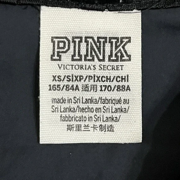 Victoria Secret PINK Jacket Wind Breaker X Blue & White Hooded Zip Up XS/S - Picture 6 of 13